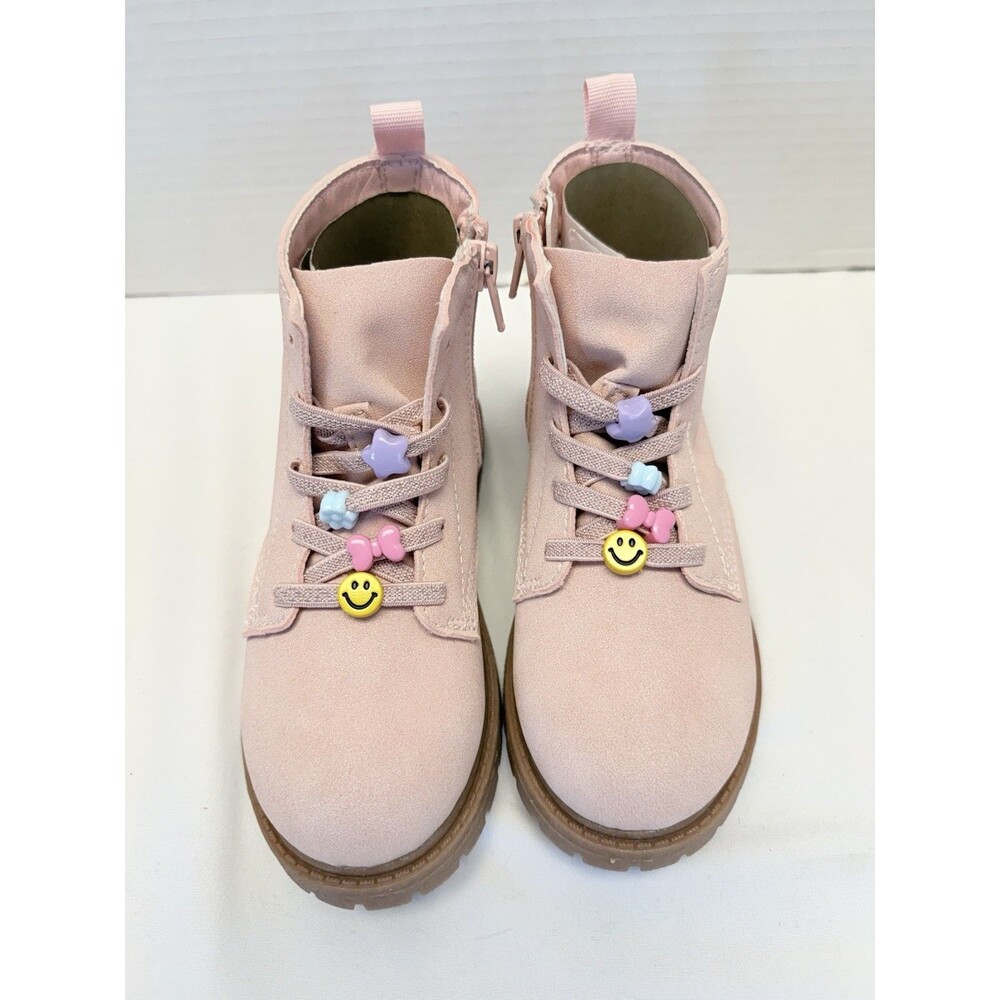 Carters Beatris Toddler Girls Casual  Pink Ankle Boots with Novelty Charms Sz 12